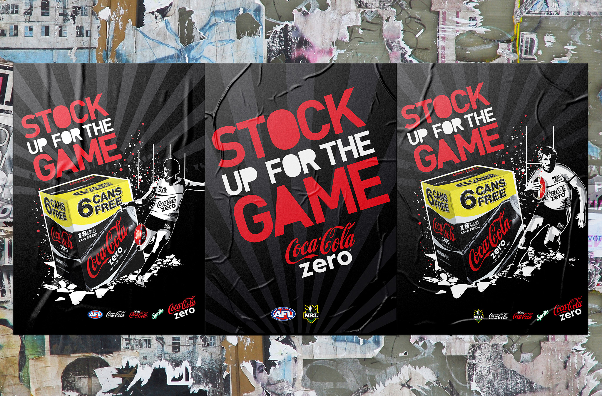 Sales Promotions. Stock up for the game key visual design for Coca Cola Zero. By Allan Chan Creative.