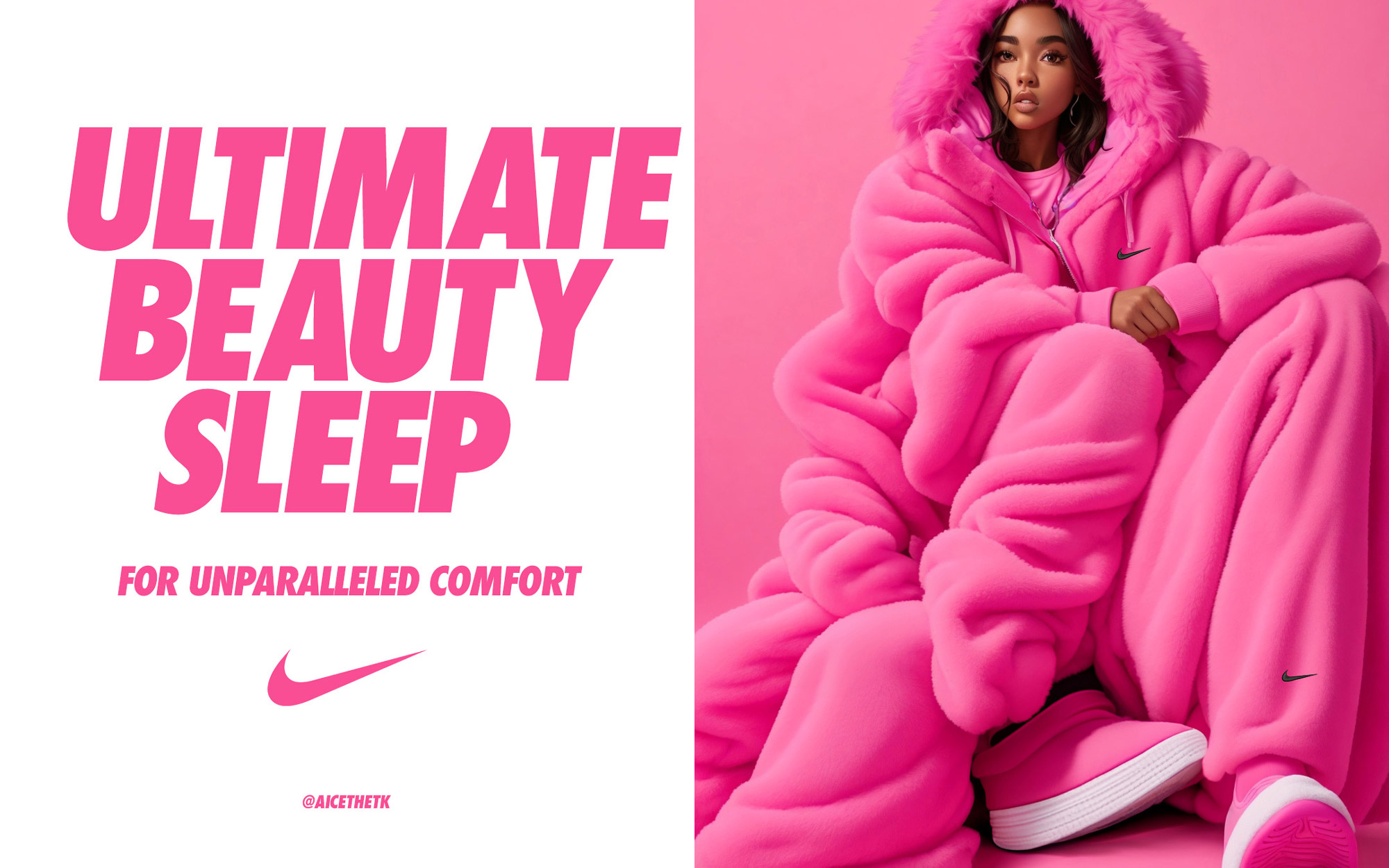 AI Art. Generative AI Nike Sleepwear Campaign by Allan Chan Creative. @aicethetk