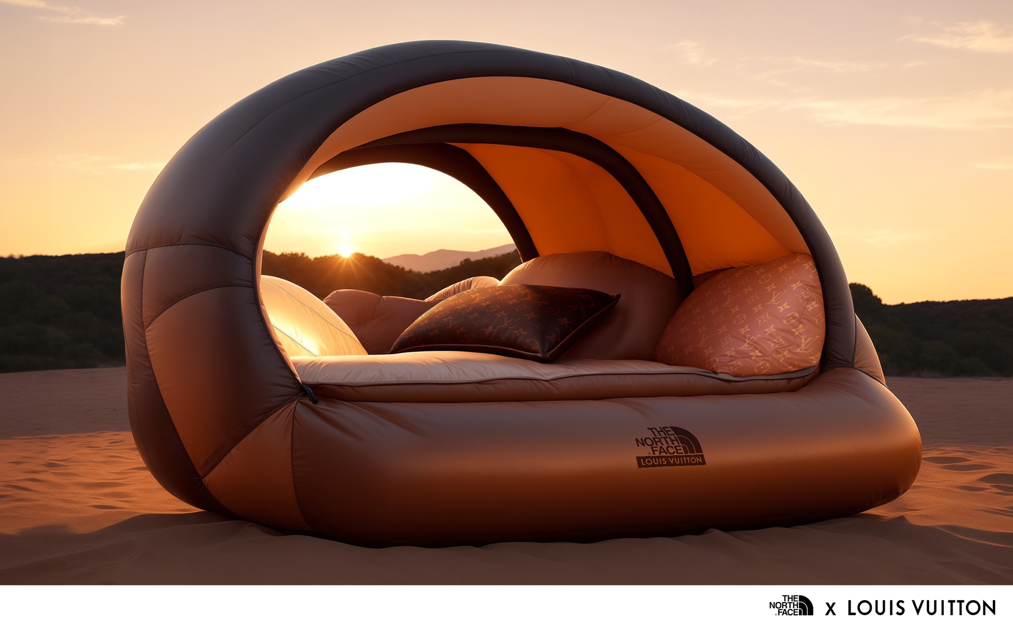 northface-x-louis-vuitton_desert-bed Generative AI Sneaker Seats. Atmos X Nike Air Max 1 ' Elephant Print'. ComfyKicks designer furniture and chairs for the sneaker lover by Allan Chan @aicethetk