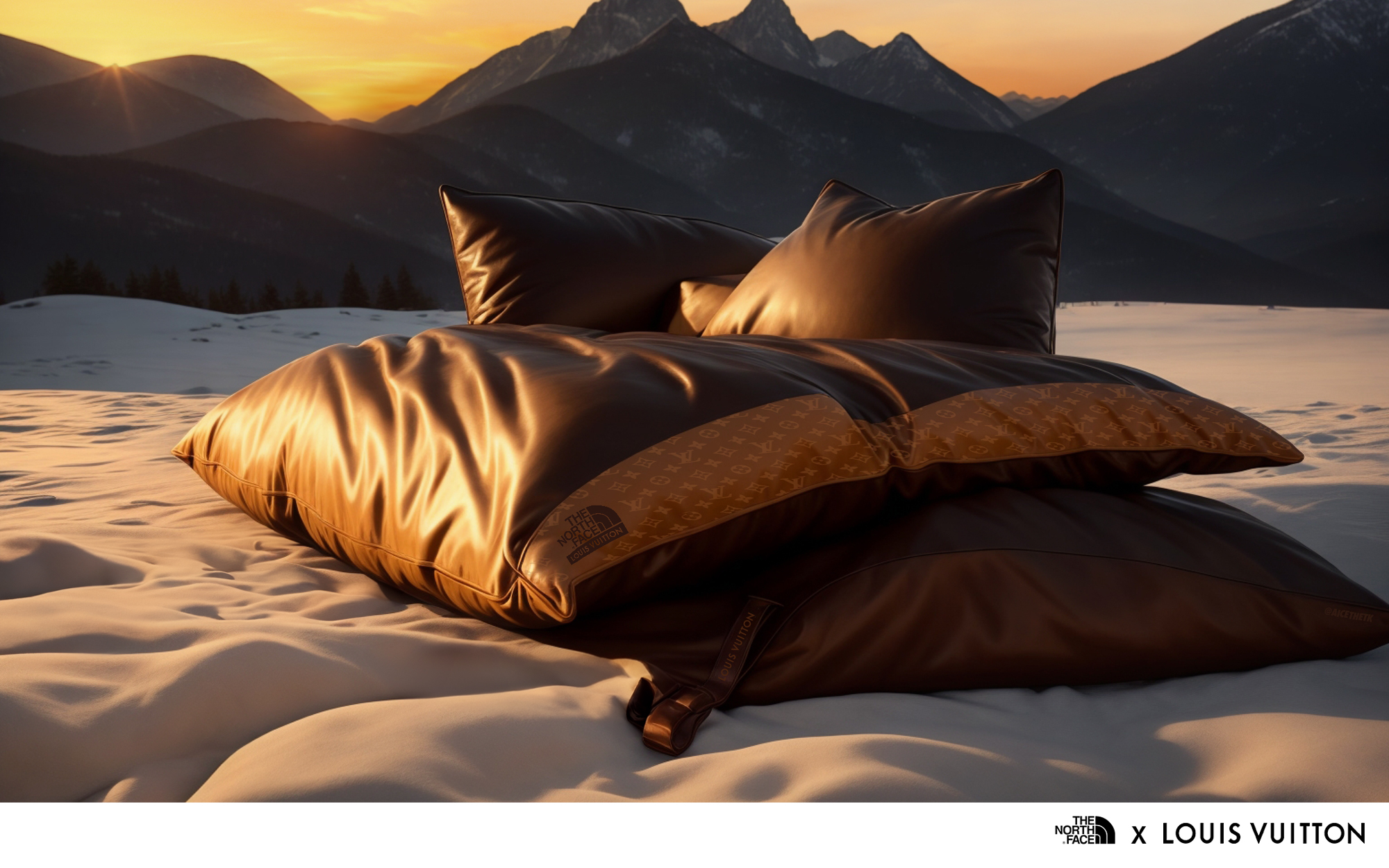 northface-x-louis-vuitton_snow-cushions Generative AI Brand Collaborations. The North Face X Louis Vuitton. Leather cushions