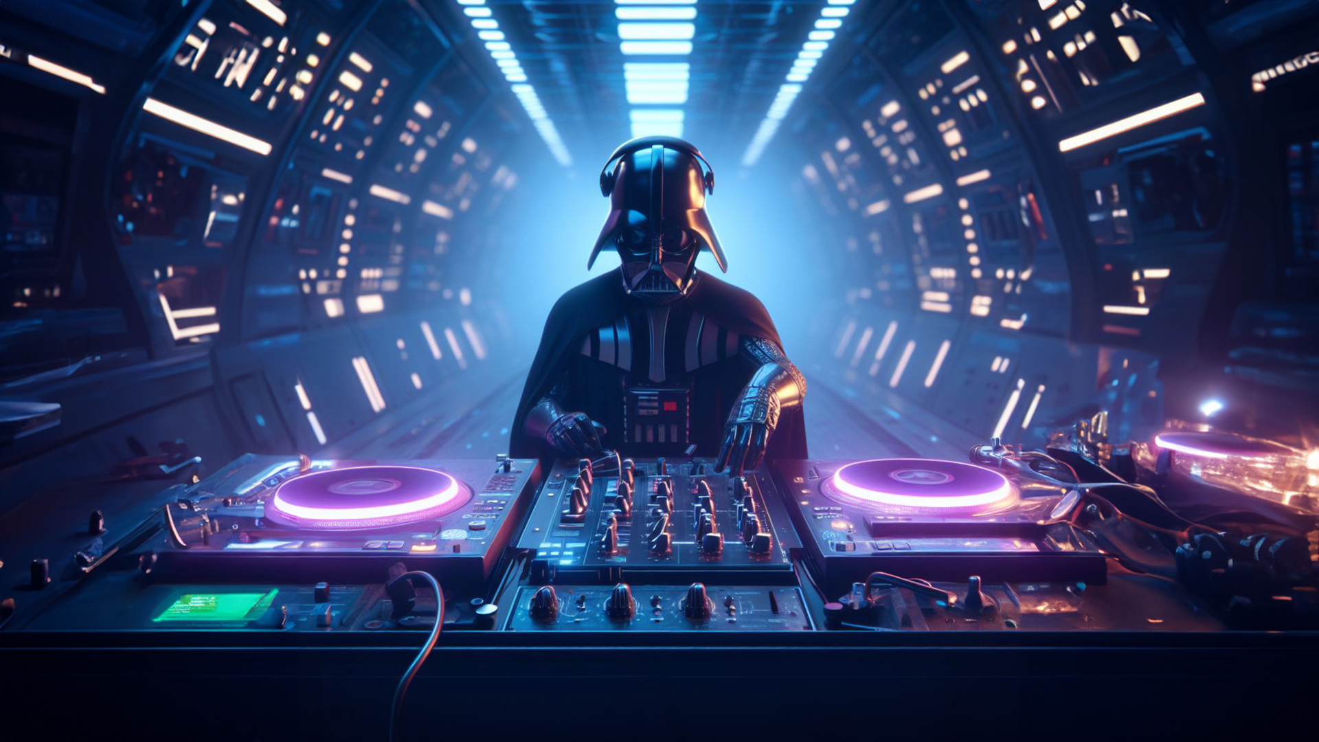 vader-turntables AI Art. Generative AI campaign creative for Natura flavoured spring water brand.