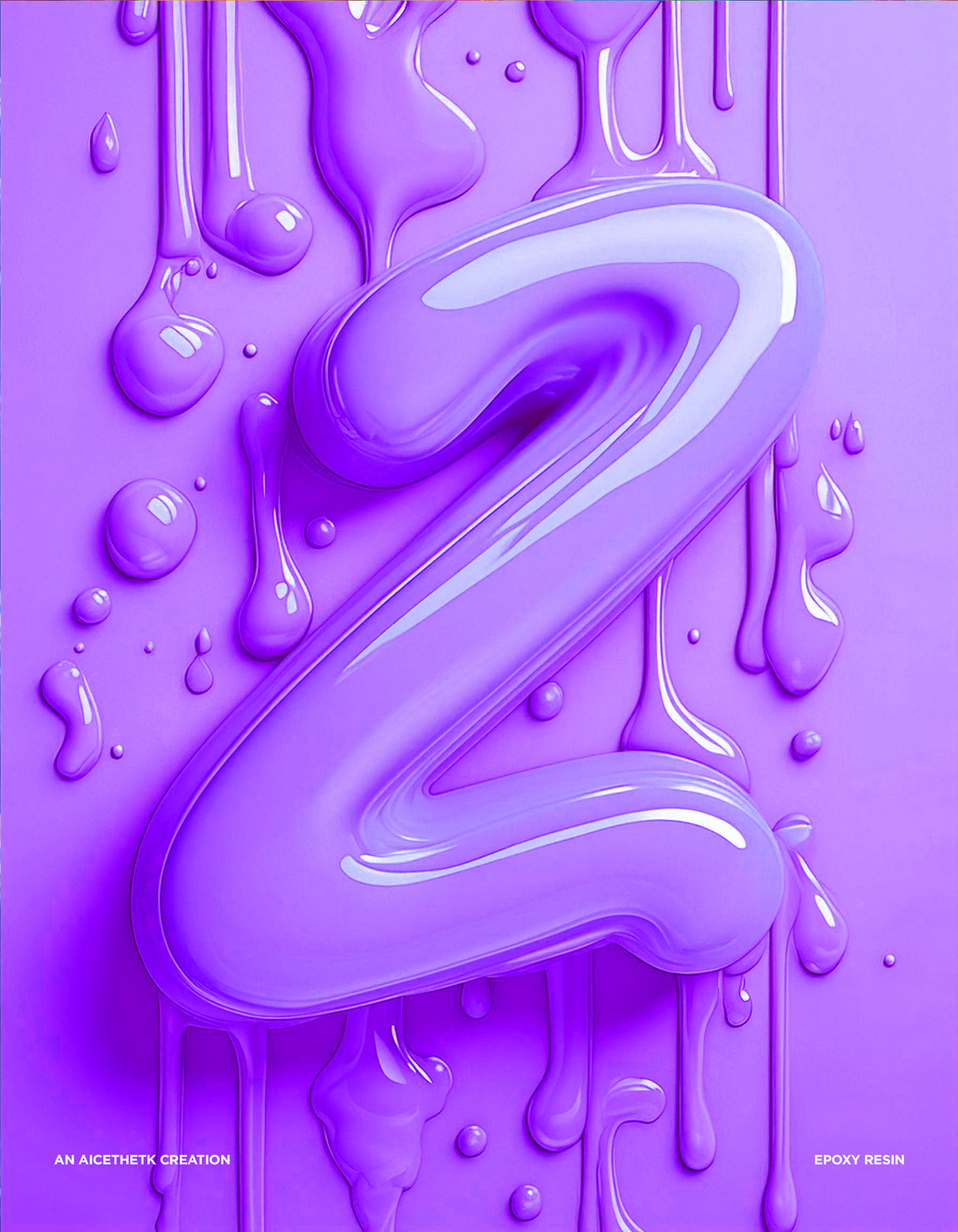 alphabet-letters_z Generative AI 3D lettering Typography, Letter Z by Allan Chan. Liquid epoxy resin drips.