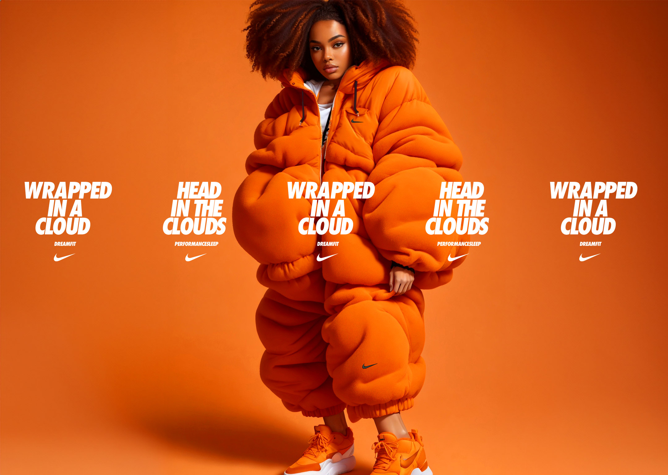 AI Art. Generative AI Nike Sleepwear Campaign by Allan Chan Creative. @aicethetk