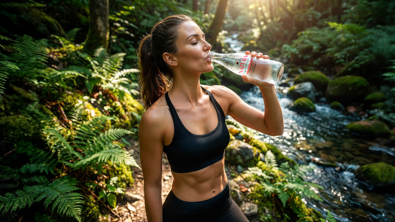 Natura Spring Water Generative AI Lifestyle Photography by Allan Chan Creative.